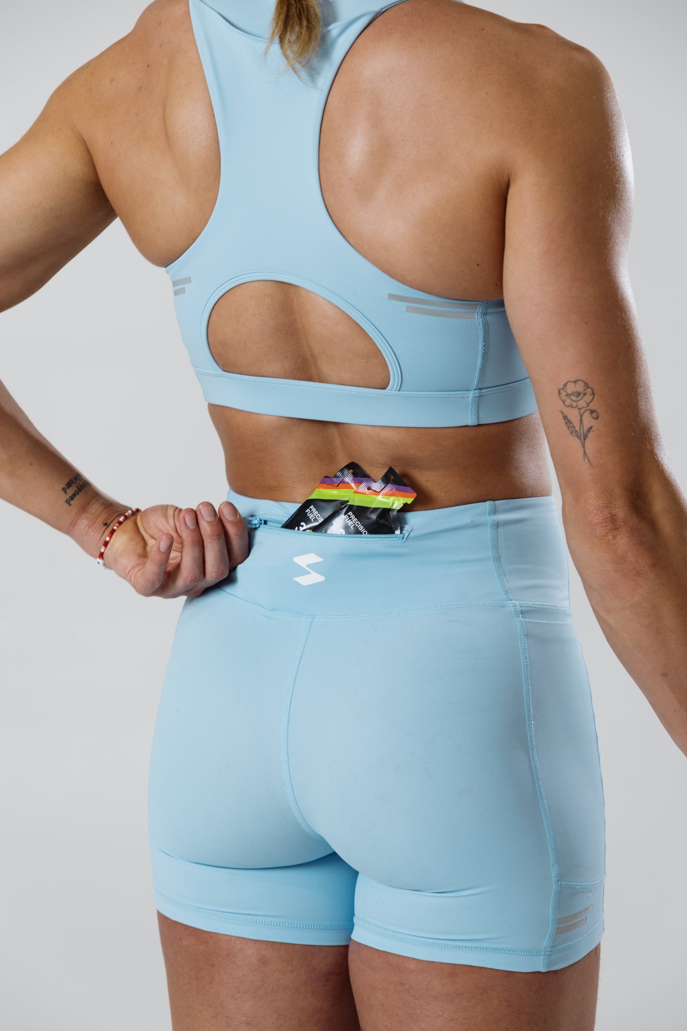 SASH Baby Blue Motion Short back pocket detail